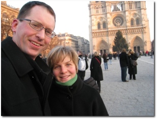 Kyle and Amy at Cathedrale Notre Dame