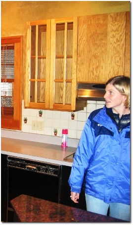 Amy Evaluates Kitchen in 2004