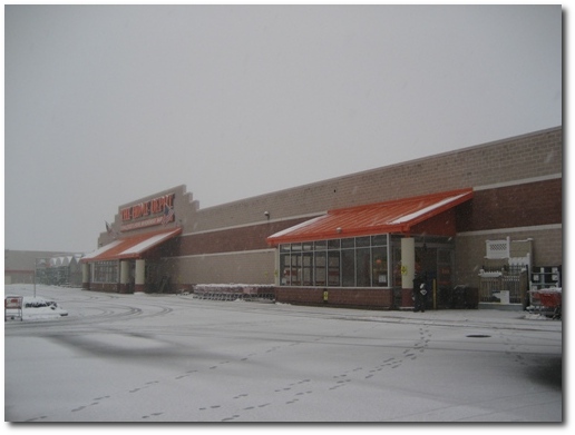 Home Depot During a Snow Storm
