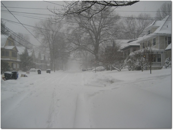 Snowy Road in Hartford